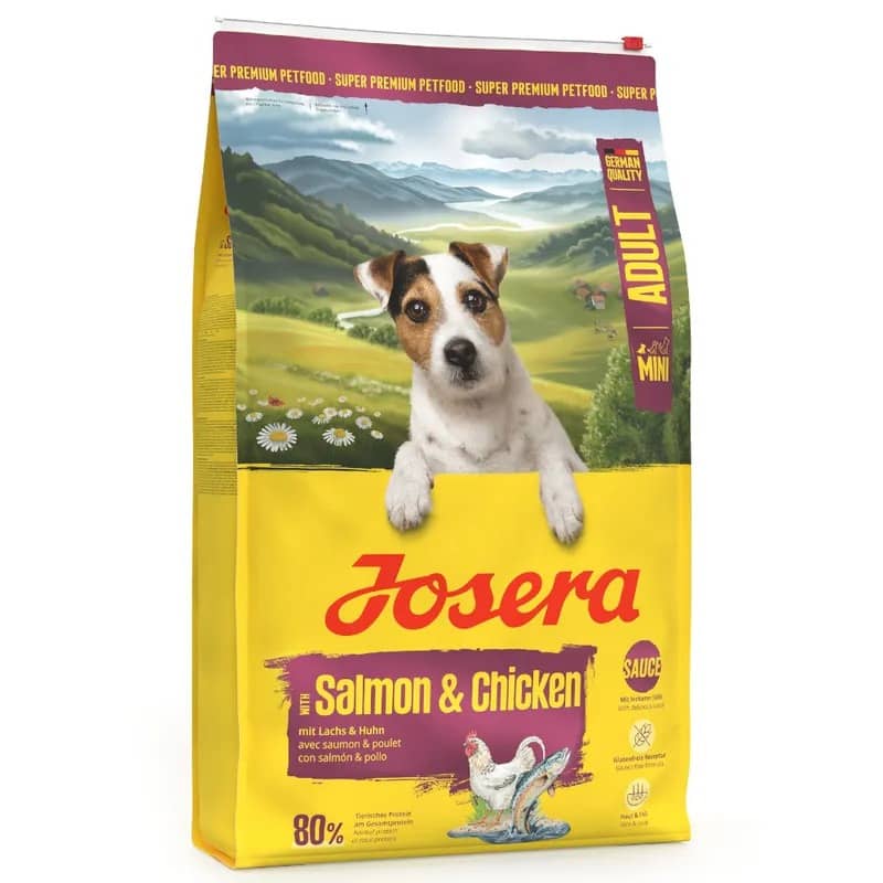 Josera Mini Adult Salmon & Chicken sausā suņu barība mazajām šķirnēm ar vistu un lasi 10 kg